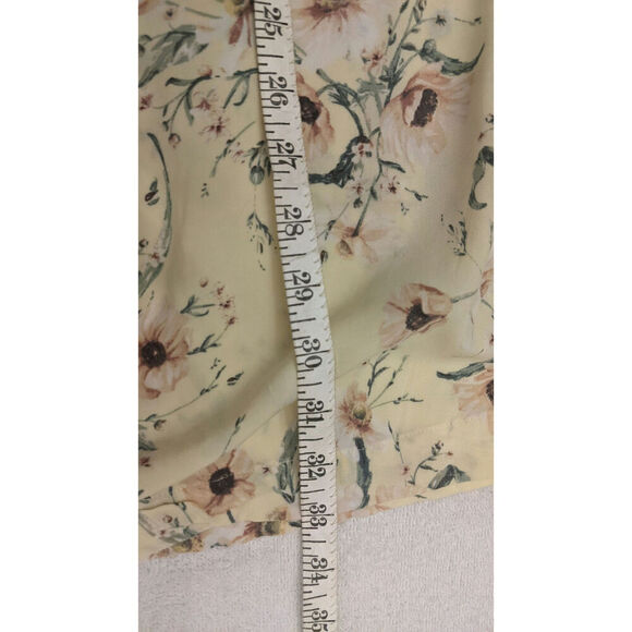 H&M Floral Pale Yellow Sheath Dress with Tie Sleeves,, Size 12 - Picture 5 of 8